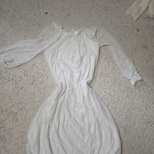 Elegant White Lace Trim Dress